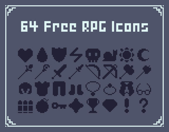 16x16 Basic Pixel Silhouette Icons